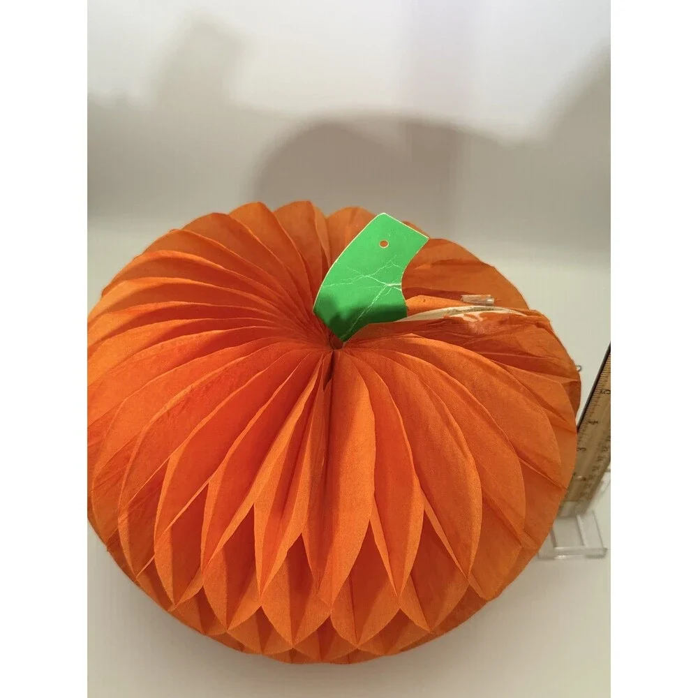 Vintage Beistle Honeycomb Pumpkin 8